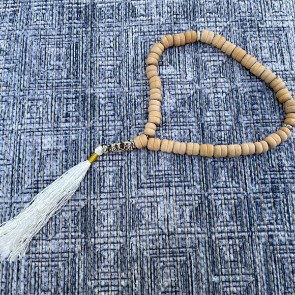 Handmade Prayer Beads Tasbeeh Real Wood Key chain Tan Beads Religious Beads - Picture 7 of 11